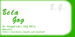 bela gog business card